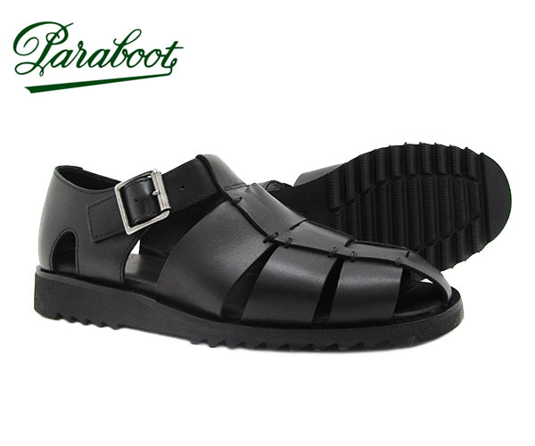 パラブーツ メンズ パシフィック *ブラック Paraboot PACIFIC 123312 レザーサンダル ノアール 黒 グルカサンダル〔FL〕 【あす楽】【コンビニ受取対応商品】