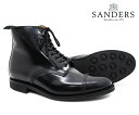 SANDERS サンダース Military Derby Boot ミリタリー ダービー ブーツ 1595B ブラック メンズ ストレートチップ キャップトゥ 〔FL〕