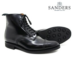 サンダース ブーツ メンズ SANDERS サンダース Military Derby Boot ミリタリー ダービー ブーツ 1595B ブラック メンズ ストレートチップ キャップトゥ 〔FL〕