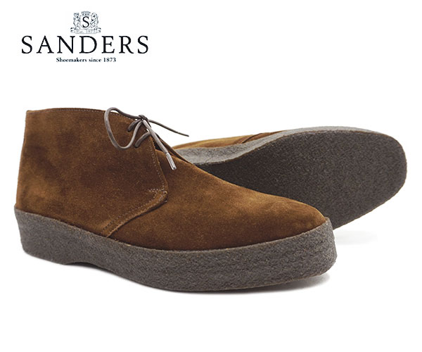 SANDERS サンダース ブリット チャッカ メンズ Brit Chukka 9877PSS Snuff Brown Suede ブラウン スエード ブーツ〔FL〕