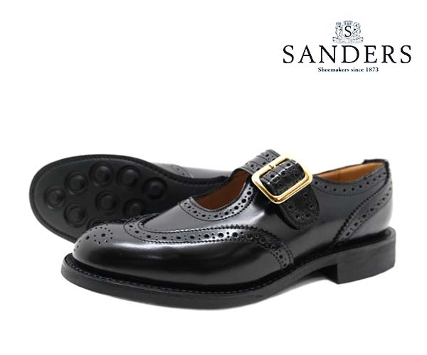 SANDERS サンダース レディース パンチド サンダル Punched Sandal 2265B ブラック BLACK Female〔FL〕