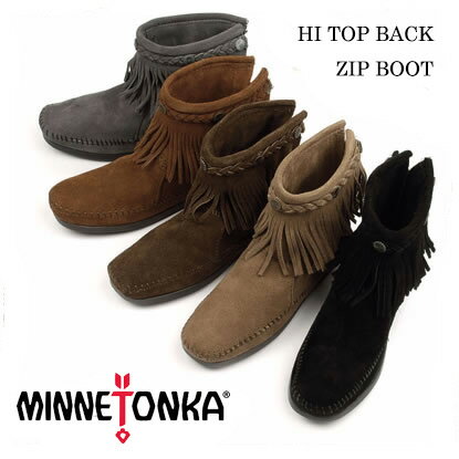 ミネトンカ MINNETONKA モカシン HI TOP BACK ZIP BOOT /ハイトップバックジップブーツ*レディース #291T/#292/#293/#297T//#299大人気ミネトンカのショートブーツ！！