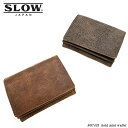 ＜クーポン対象外＞SLOW スロウ hold mini wallet SO743I KUDU LEATHERシリーズ メンズ レザー ブラウン 革財布 3つ折り財布