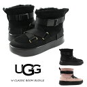 【S】アグ レディース ムートンブーツ シープスキンブーツ クラシック ブーム バックル 6 7 8 23cm 24cm 25cm ブラック ピンク UGG W CLASSIC BOOM BUCKLE #1104616