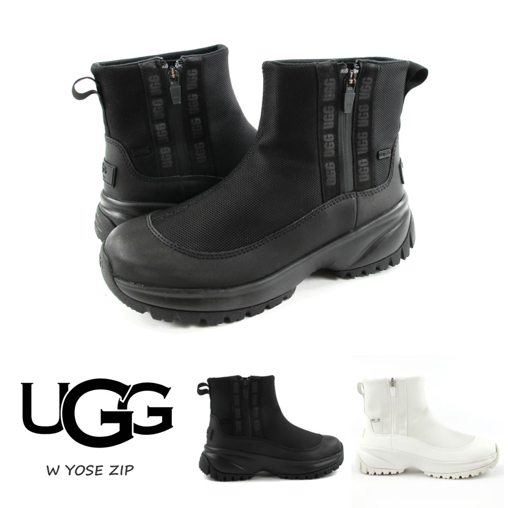 【S】アグ レディース ショートブーツ ヨセ ジップ 5 6 7 8 9 22cm 23cm 24cm 25cm 26cm ブラック ホワイト UGG W YOSE ZIP #1112329