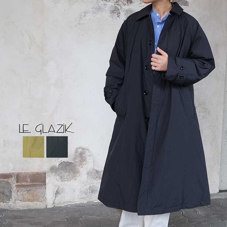 【SP15】ルグラジック ダウン フレア コート レディース LeGlazik ステンカラーコート ベージュ/ブラック 36 M LG-A0096NYC