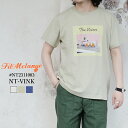 フィルメランジェ ヴィンク 辰巳菜穂 コラボ Tシャツ メンズ トップス Filmelange NT-VINK T-SHIRT MENSホワイト/カーキ/ブルー NT2311003