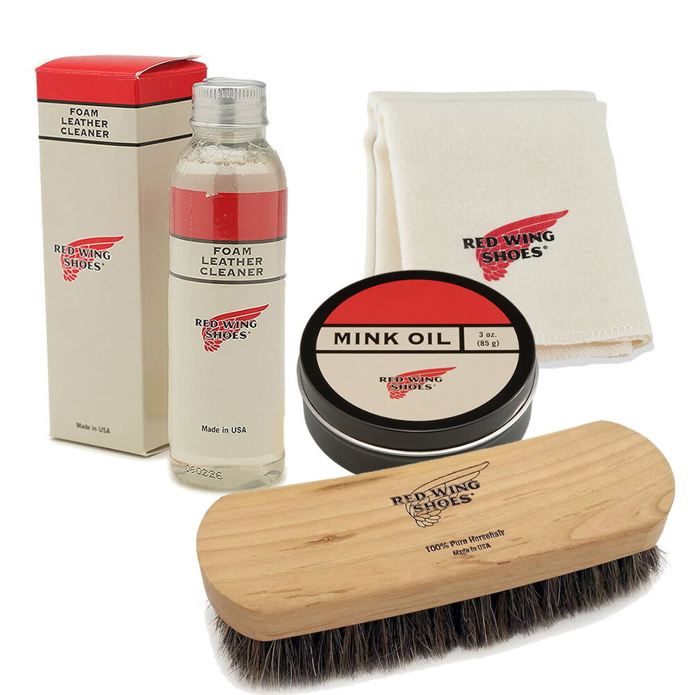 レッドウィング ミンクオイル4点ケアセット ブーツケアクロス フォームクリーナー ブラシ メンテナンス 純正ケア用品〔FL〕【あす楽】【コンビニ受取対応商品】