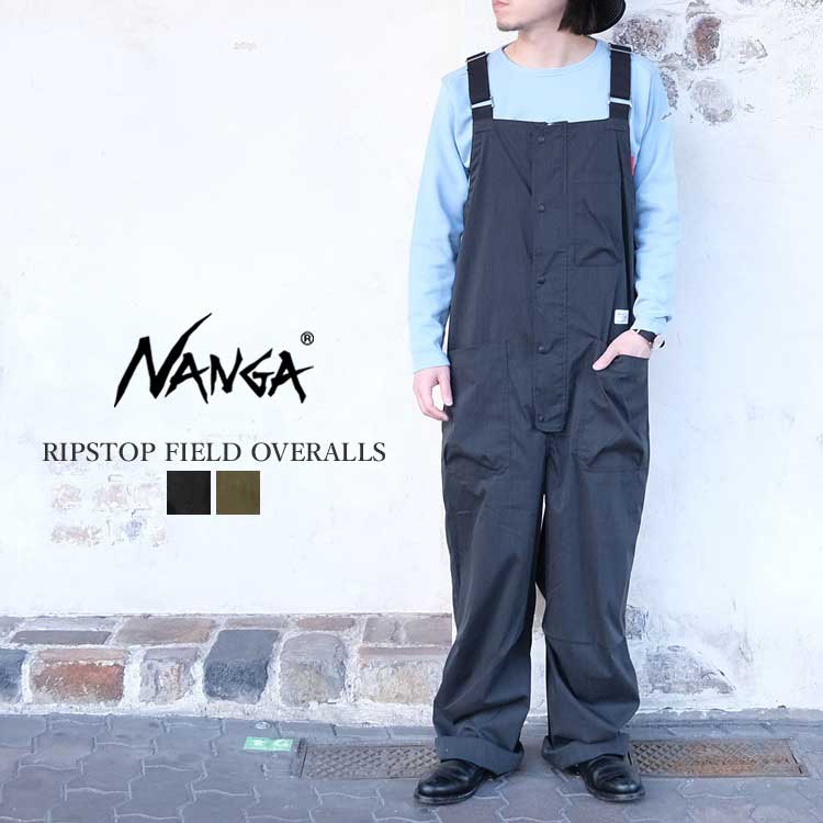 ナンガ タキビ リップストップ フィールド オーバーオール レディース メンズ NANGA TAKIBI RIPSTOP FIELD OVERALLS LADIES MENSブラッ..