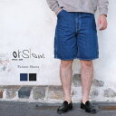 【S】orSlow オアスロウ 01-7128 Painter Shorts ペインターショーツ デニム インディゴ ブラック コットン 日本製 メンズ 〔FL〕