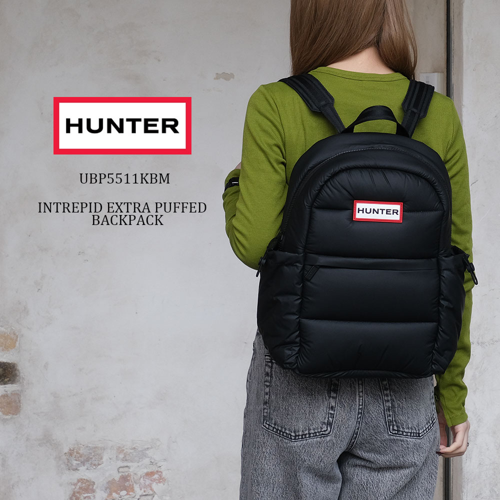 Rakuten - ハンター リュック レディース メンズ イントレピッド エクストラ パフド バックパック 軽量 耐水 PC収納 ロゴ ブラック ホワイト UBP5511KBM