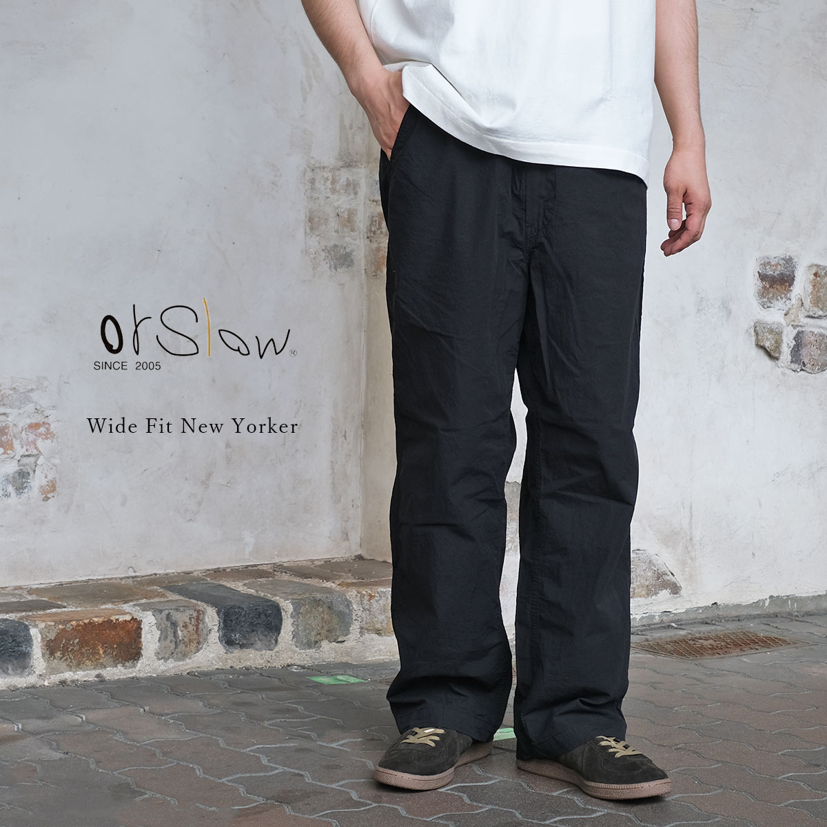 Rakuten - orSlow オアスロウ 01-1021-CN61 Wide Fit New Yorker Pants ワイドフィット ニューヨーカーパンツ コットン ナイロン 日本製 〔FL〕