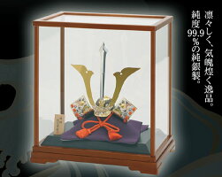 武比古作純銀置物兜剣付3号