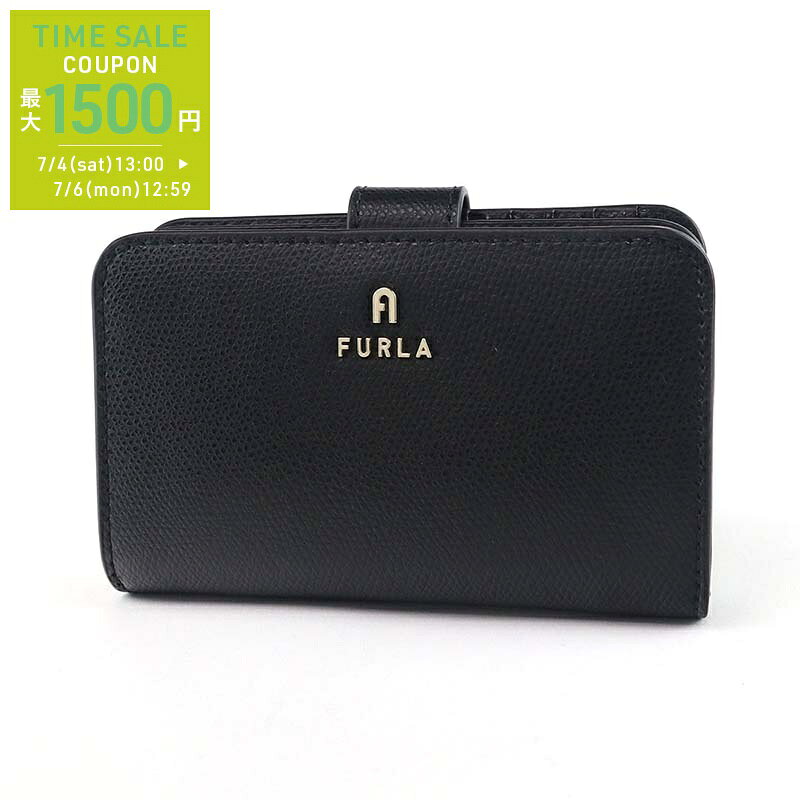 《最大1500円OFFクーポン_6日12:59迄》フルラ FURLA 財布 二つ折り財布 レディース CAMELIA カメリア ミディアム コンパクト ブラック NERO WP00314 ARE000 ブランド