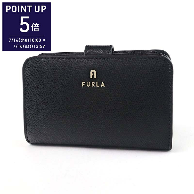 《ポイン5倍_18日12:59迄》フルラ FURLA 財布 二つ折り財布 レディース CAMELIA カメリア ミディアム コンパクト ブラック NERO WP00314 ARE000 ブランド