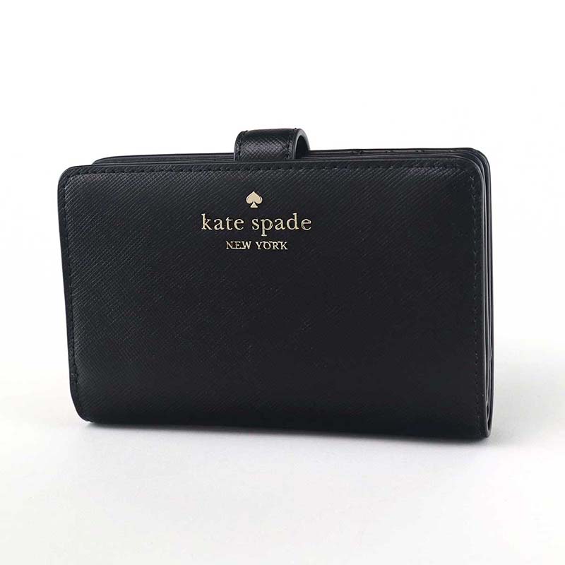 ケイトスペード Kate Spade 財布 二つ折り財布 レディース ミディアム コンパクト バイフォールド ウォレット ブラック KC580 001 ブランド