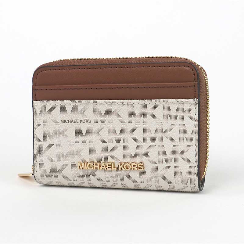 Rakuten - マイケルコース MICHAEL KORS 財布 コインケース レディース カードケース レザー シグネチャー バニラ ジェット セット トラベル コンパクト 35H9GTVZ2B VANILLA ブランド