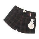 【未使用】BACK NUMBER バックナンバー Letter タータンチェック柄 コットン 100% ジップフライ ショートパンツ 短パン サイズ S 茶 ブ...