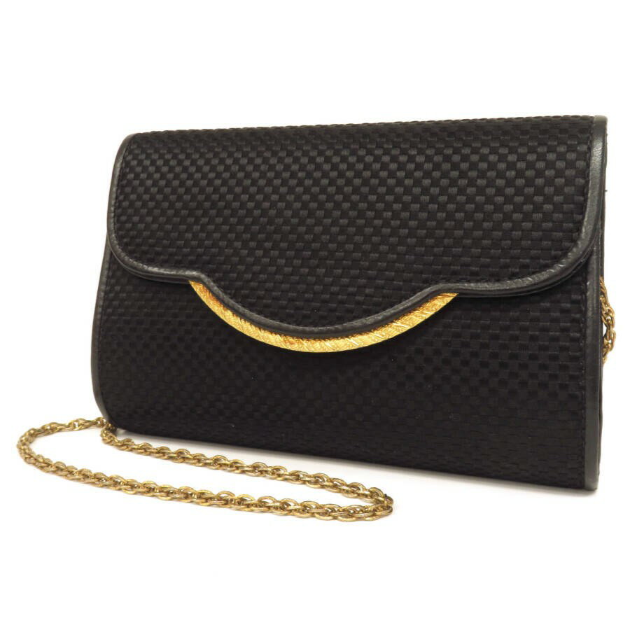 【美品】17094 MENARD×DAINO ダイノ コラボ G金具 2WAY チェーン ショルダーバッグ クラッチバッグ パーティバッグ 黒 ヴィンテージ