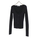 【美品】ZARA ザラ リブニット ストレッチ レーヨン 無地 長袖 Vネック カーディガン 羽織り サイズS 黒 ブラック レディース