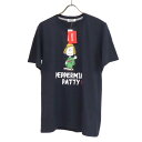 【未使用】PEANUTS ピーナッツ 浴衣着 ペパーミントパティ 和柄 丸首 ラウンドネック 半袖 Tシャツ カットソー L オーバーサイズ 紺 ネイビー メンズ トップス スヌーピー
