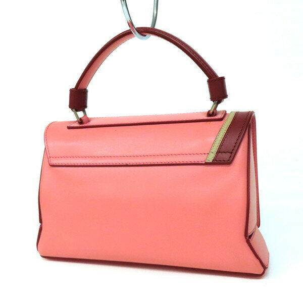 【美品】EMILIO PUCCI エミリオプッチ ミニパイロット 2WAY ハンドバッグ ショルダーバッグ レザー ロゴ クロスボディ ミニバッグ ピンク系 イタリア製 レディース