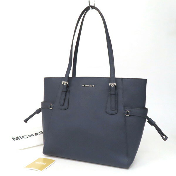 樂天商城 - 【極美品】MICHAEL KORS マイケルコース VOYAGER サフィアーノ レザー トートバッグ ショルダーバッグ 紺 ネイビー レディース