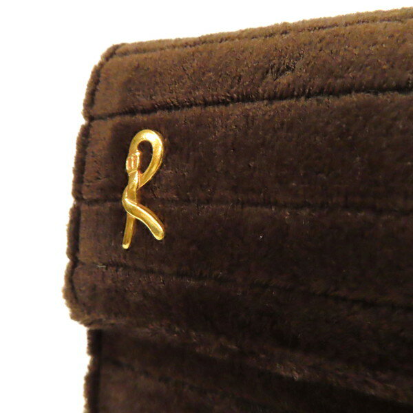 【美品】ROBERTA DI CAMERINO ロベルタディカメリーノ ショルダーバッグ ベロア チェーン 茶 ブラウン 1970年代 ヴィンテージ バゴンギ レディース