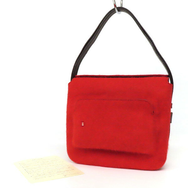 樂天商城 - 【極美品】BALLY バリー 2WAY ハンドバッグ ショルダーバッグ 圧縮ウール フェルト×レザー 赤 レッド イタリア製 レディース