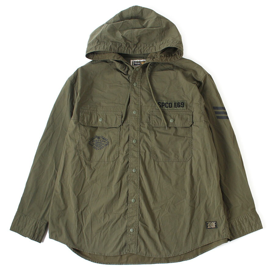 樂天商城 - 【未使用】SURPLUS サープラス フード付き シャツ ジャケット 4L ミリタリー カーキ