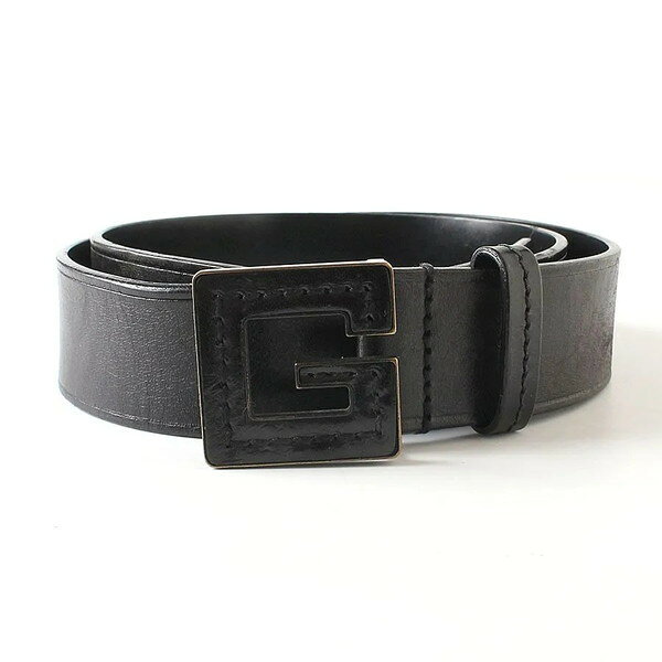 樂天商城 - 【中古】GUCCI グッチ Gバックル ベルト レザー ブラック 黒 イタリア製 101571 212956 80 32