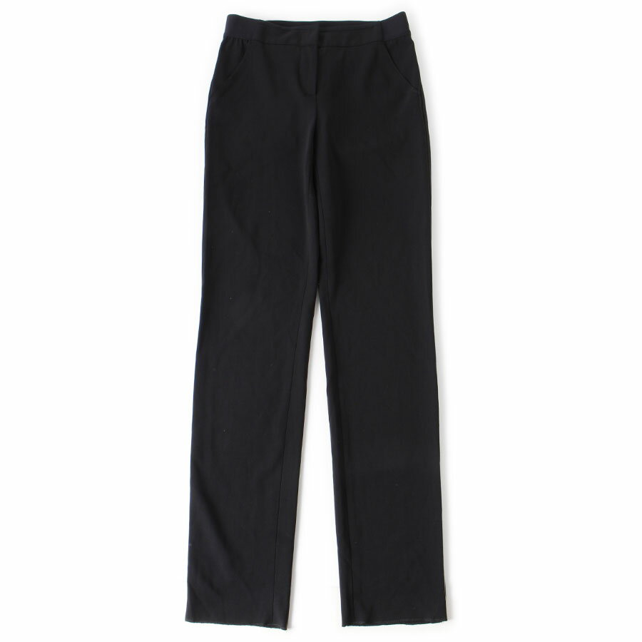 Rakuten - 【美品】EMPORIO ARMANI エンポリオ アルマーニ スラックス パンツ ウエストサイドバッグゴム仕様 黒 ブラック イタリア製