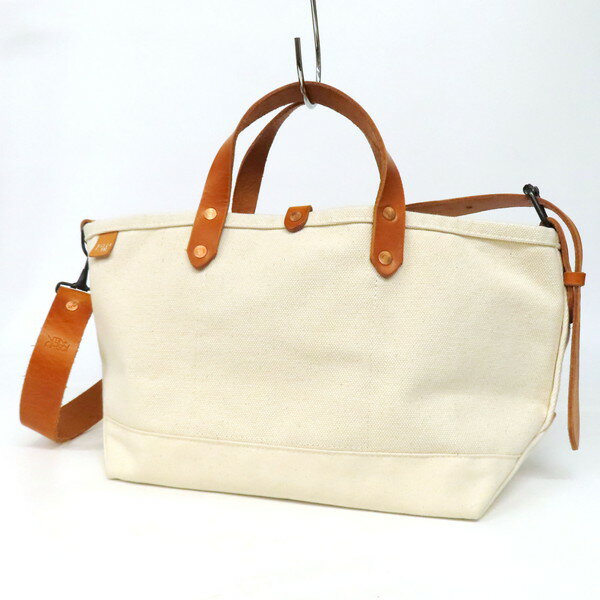 樂天商城 - 【美品】JOSHU+VELA ジョシュベラ 2WAY トートバッグ ショルダーバッグ トラベルバッグ キャンバス×レザー 生成り アイボリー×キャメル USA製