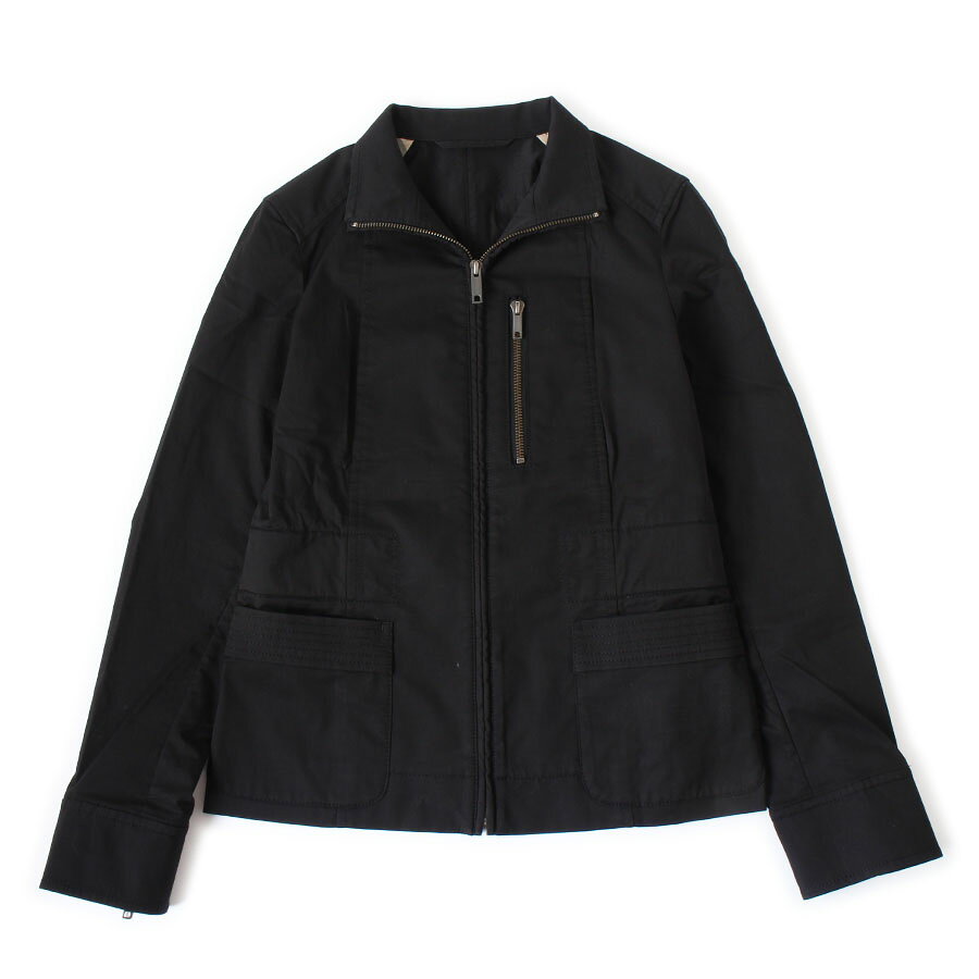 Rakuten - BURBERRY バーバリー ジップアップ ジャケット ブラック 黒 スタンドカラー 36