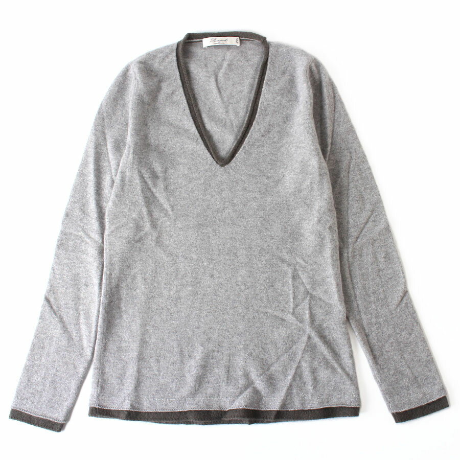 Rakuten - 【未使用】Parronchi パロンキ 8011 長袖 カシミヤ ニット セーター Vネック 2サイズ 42 44 グレー イタリア製