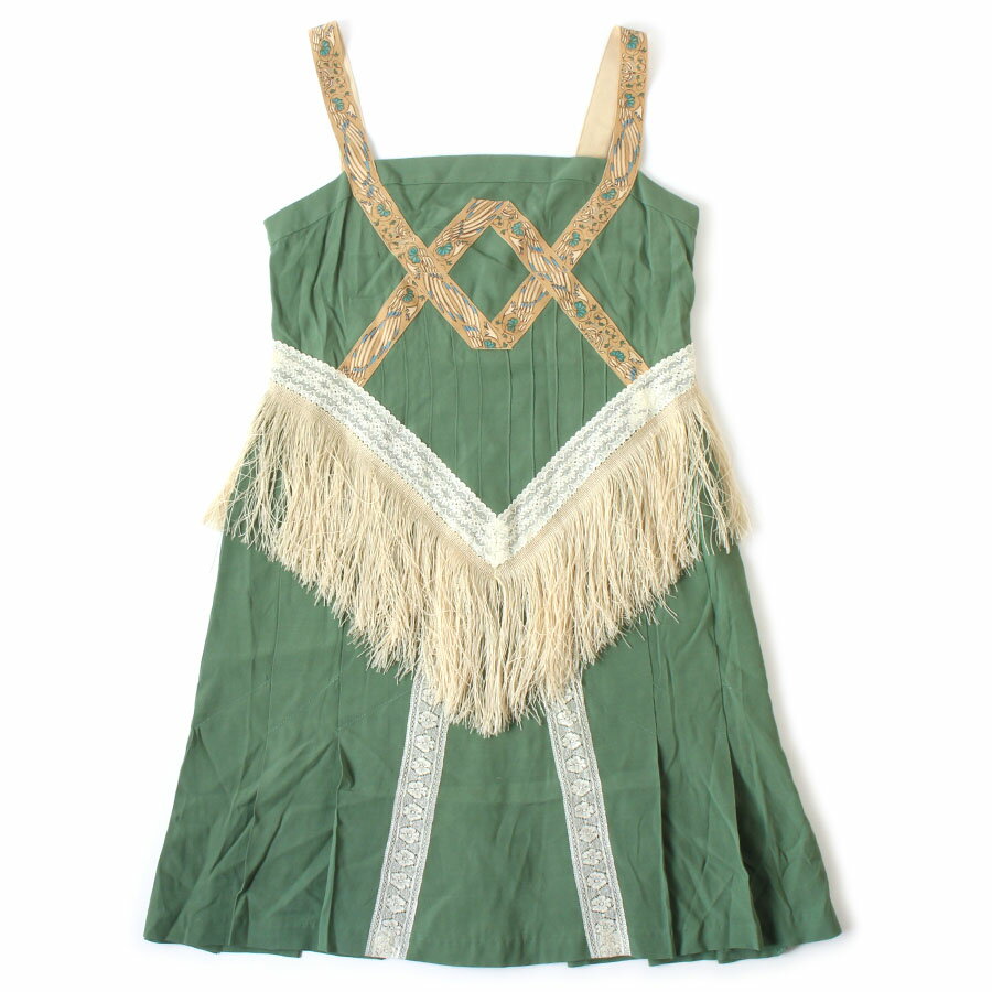 樂天商城 - 【美品】KEITA MARUYAMA ケイタマルヤマ キャミワンピース 1 グリーン×ベージュ 緑 日本製