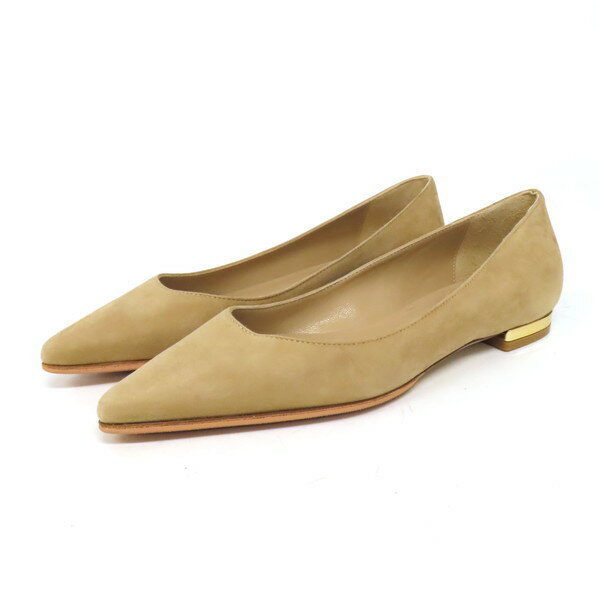 樂天商城 - 【極美品】BALDAN バルダン パンプス ポインテッドトゥ スエード レザー フラット シューズ スリッポン size35.5 ベージュ イタリア製 レディース