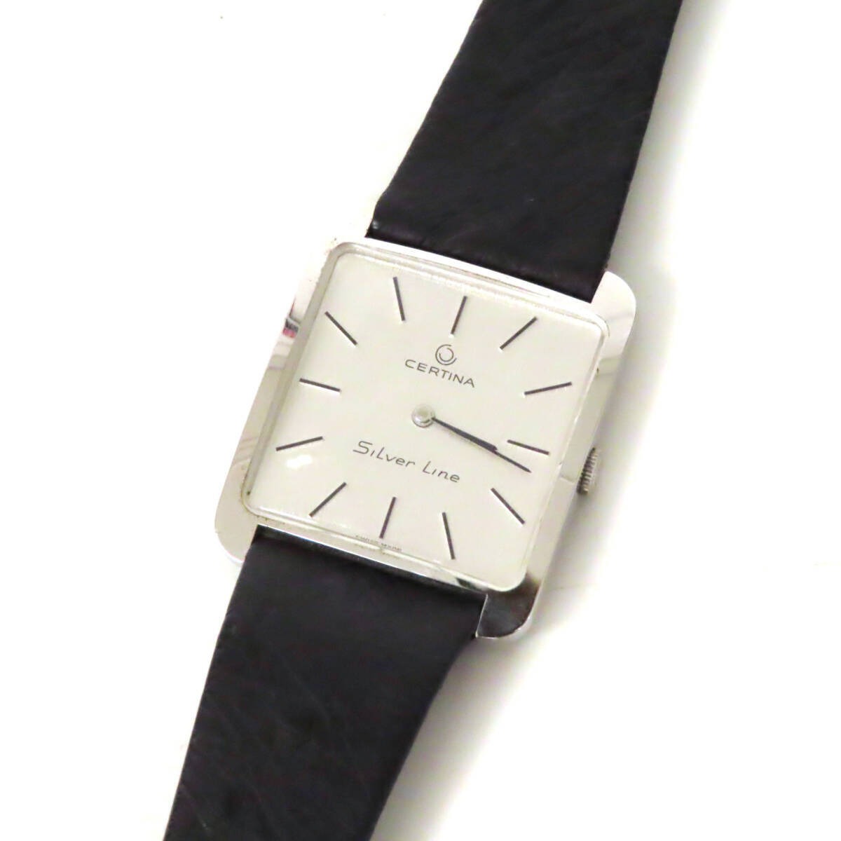 樂天商城 - 【美品】CERTINA サーチナ Sliver Line シルバーライン 銀無垢 SV925 手巻き 腕時計 クオーツ シルバー×ブラック スイス製 メンズ 稼働品