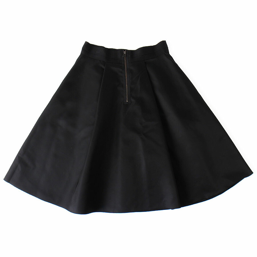 Rakuten - 【中古・極美品】LANVIN en Bleu ランバンオンブルー タック フレア スカート ミディ丈 38 日本製 ブラック 黒