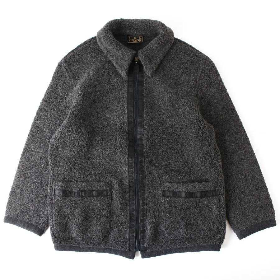 Rakuten - 【美品】FENDI JEANS フェンディジーンズ フリースジャケット 40 チャコールグレー イタリア製