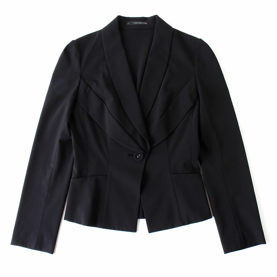 Rakuten - 【中古・美品】FOXEY NEW YORK フォクシー 長袖 ジャケット ブラック 黒 38 日本製