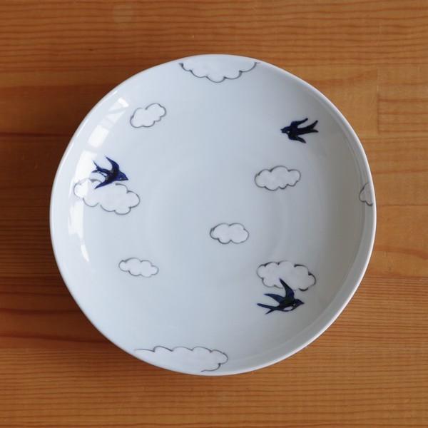 【送料無料】 有田焼 雲つばめ プレート 丸6寸皿 19cm