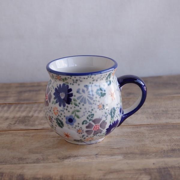 樂天商城 - ポーランド食器 ポーリッシュポタリー マグカップ 200ml 白 ネイビー 花柄 K67-EO35 コーヒーカップ