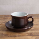 デンビー ダークブラウン カップ&ソーサー DENBY シンプル チョコレート色 おしゃれ 渋め #230902-5 【海外直輸入中古品】