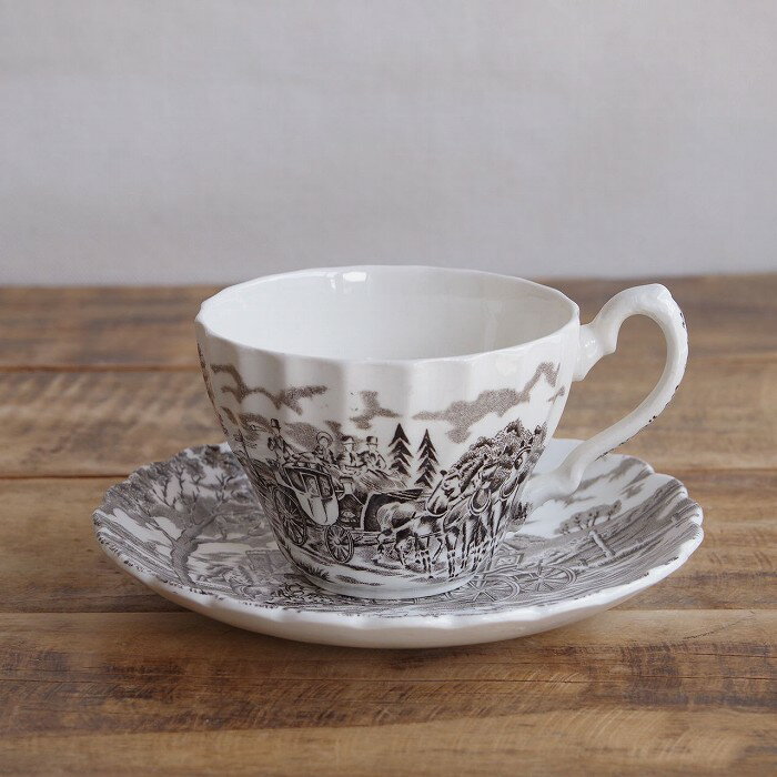 ミヨット ロイヤルメール ブラウン コーヒーカップ＆ソーサー イギリス ヴィンテージ 食器 陶器 #25052..