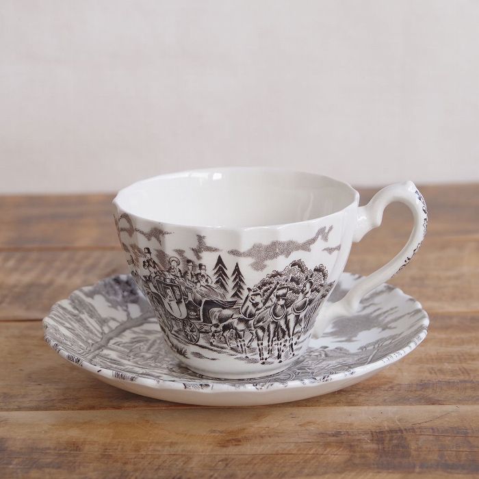 ミヨット ロイヤルメール ブラウン コーヒーカップ＆ソーサー イギリス ヴィンテージ 食器 陶器 #25111..