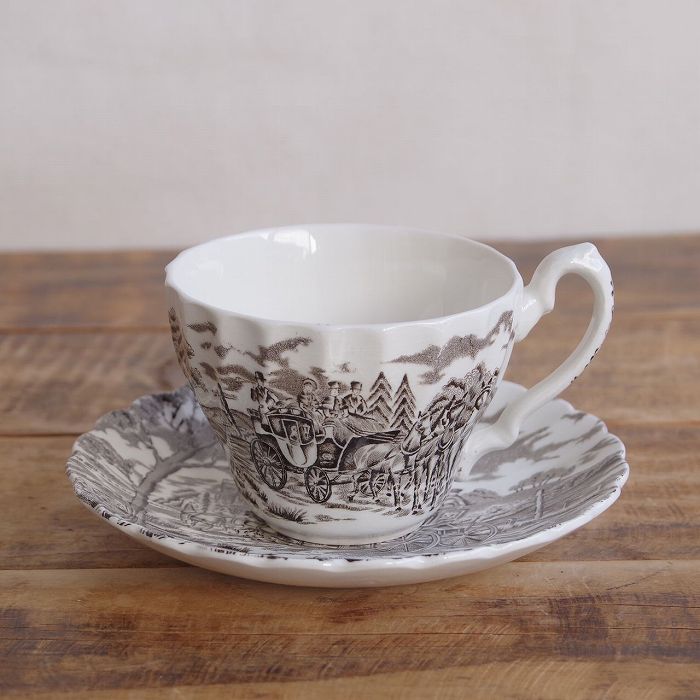 ミヨット ロイヤルメール ブラウン コーヒーカップ＆ソーサー イギリス ヴィンテージ 食器 陶器 #25111..