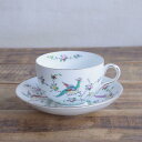 【SALE】クラウンスタッフォードシャー 孔雀 鳥 花柄 コーヒーカップ ソーサー #240329-3 イギリス アンティーク食器 【海外直輸入中古品】