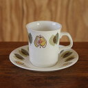 【SALE】 J&G Meakin ミーキン りんご柄 フルーツ柄 カップ&ソーサー ポップ ヴィンテージ #190111-1,2 【海外直輸入中古品】