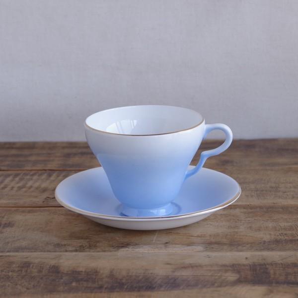 テイラー＆ケント ブルー グラデーション コーヒーカップ ソーサー Taylor & Kent アンティーク ヴィンテージ 食器 #220401-5 【海外直輸入中古品】